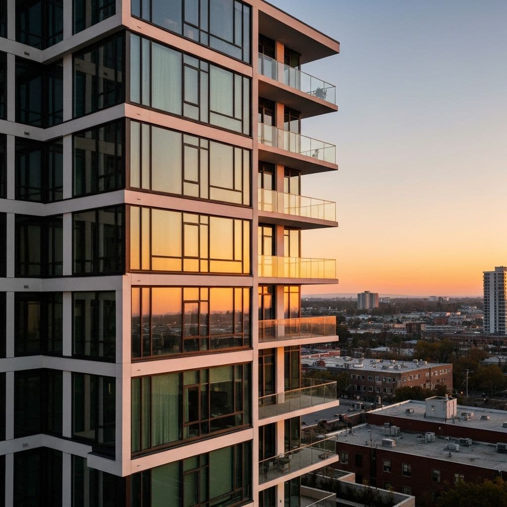 Modern luxury apartment building